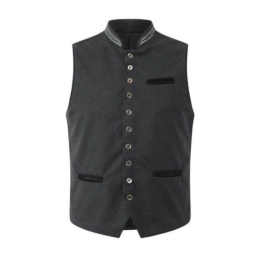 Man wearing a thermal stand collar vest