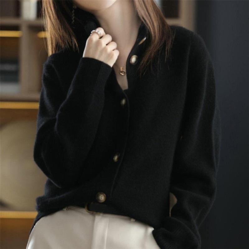 Woman wearing a warm knit sweater vest