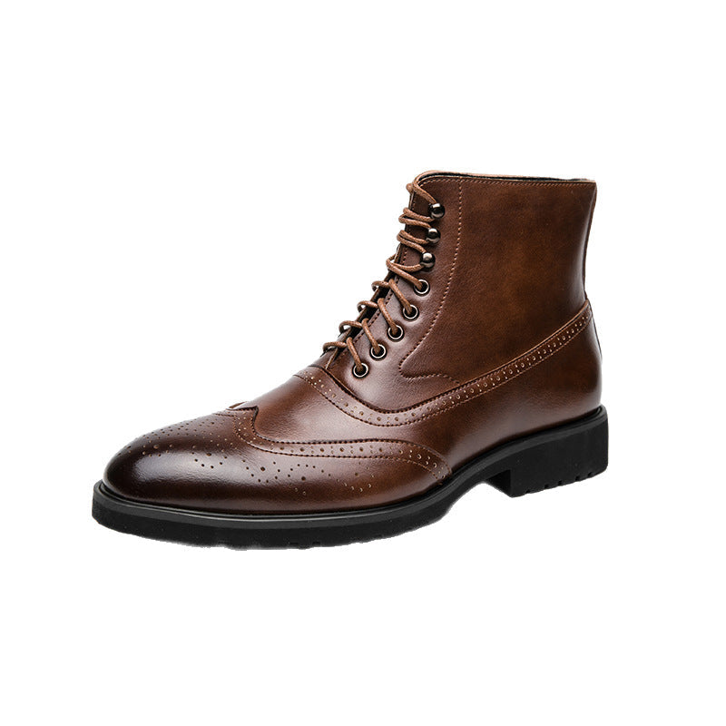 Men's Brogue Ankle Boots in Brown