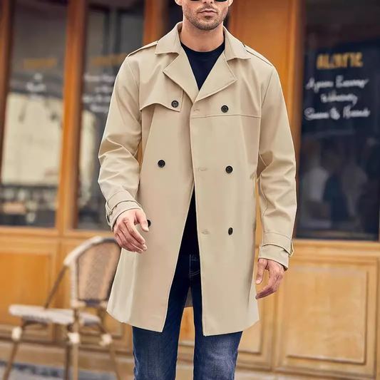 Men's Double Breasted Trench Coat