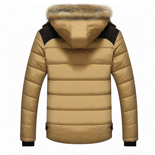 Men's Faux Fur Hood Puffer Winter Jacket