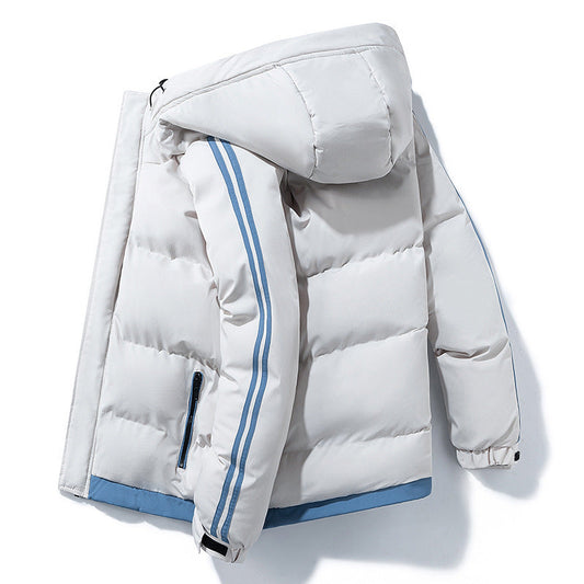 Men's Side Stripe Puffer Winter Jacket