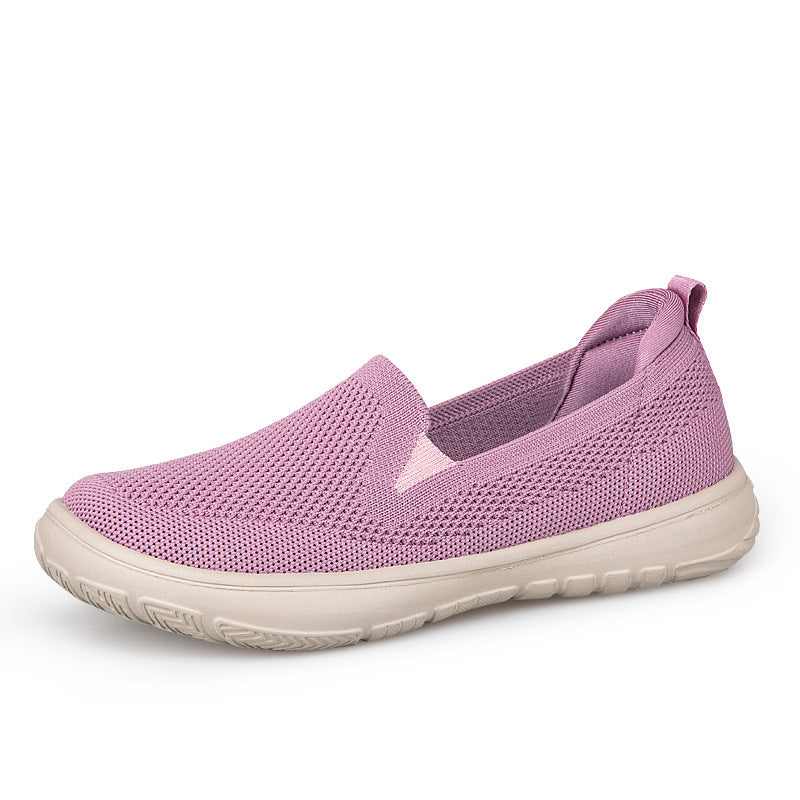Seamless knit slip-on slides