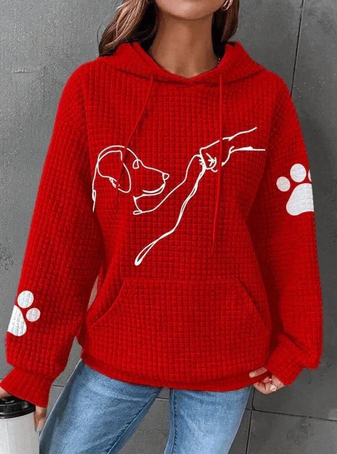 Women's Waffle Knit Pullover Hoodie