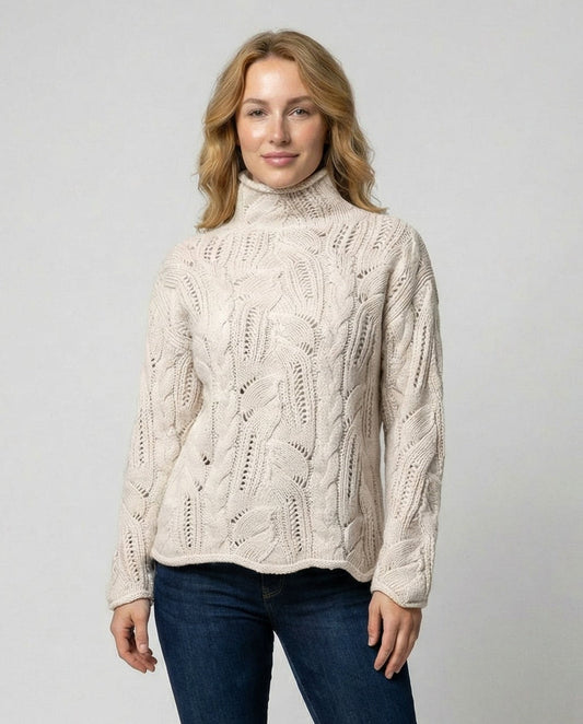 Women's Cable Knit Turtleneck Sweater