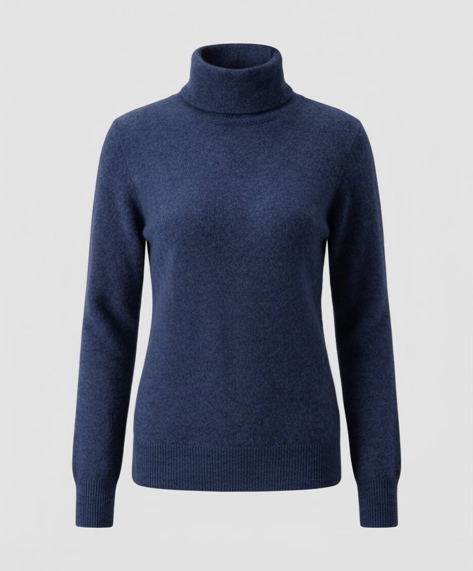 Women's Classic Turtleneck Sweater in Navy