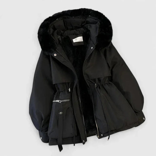 Women's Faux Fur Hood Parka in Black
