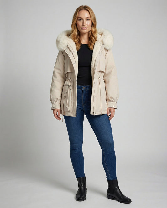 Women's Faux Fur Hood Parka Winter Jacket