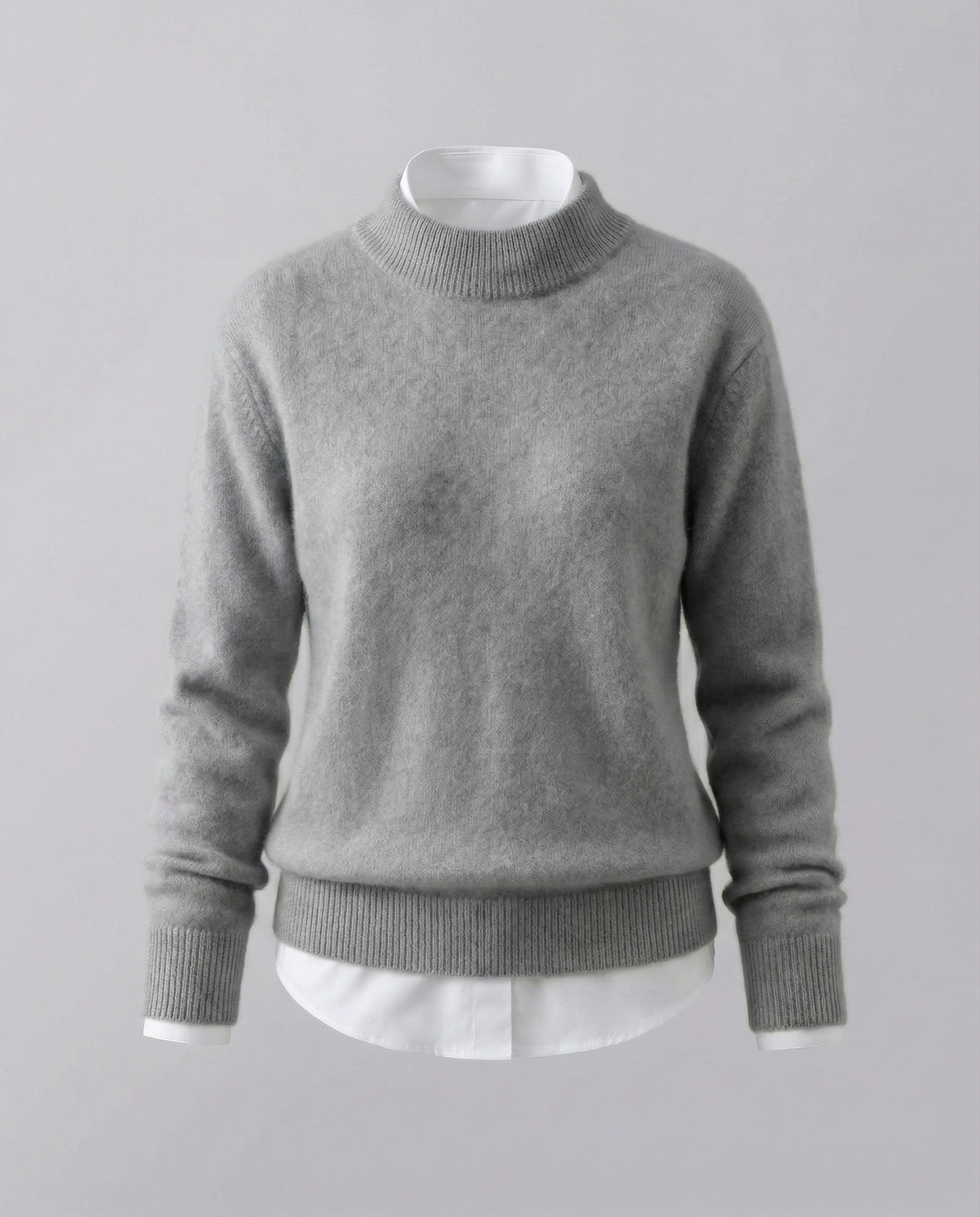 Women's Soft Crew Neck Sweater in Gray