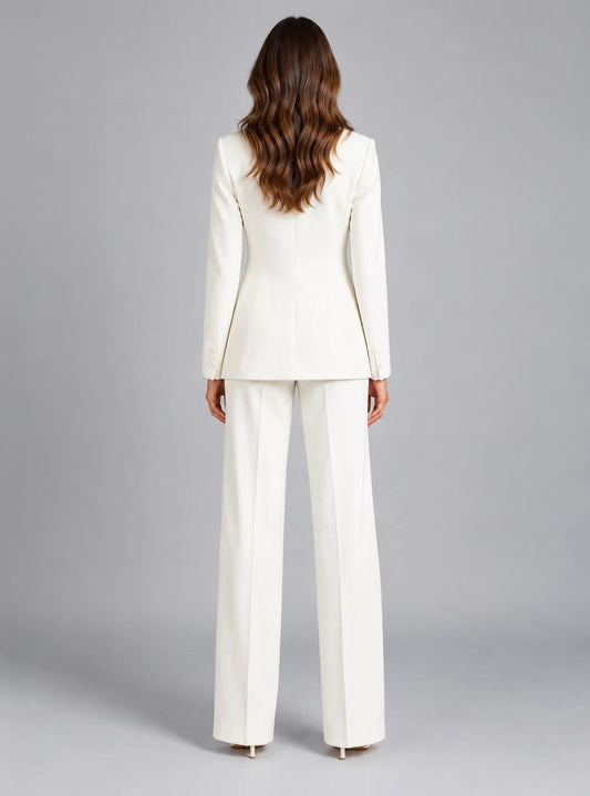 Women's Tailored Blazer Wide Leg Pants Set