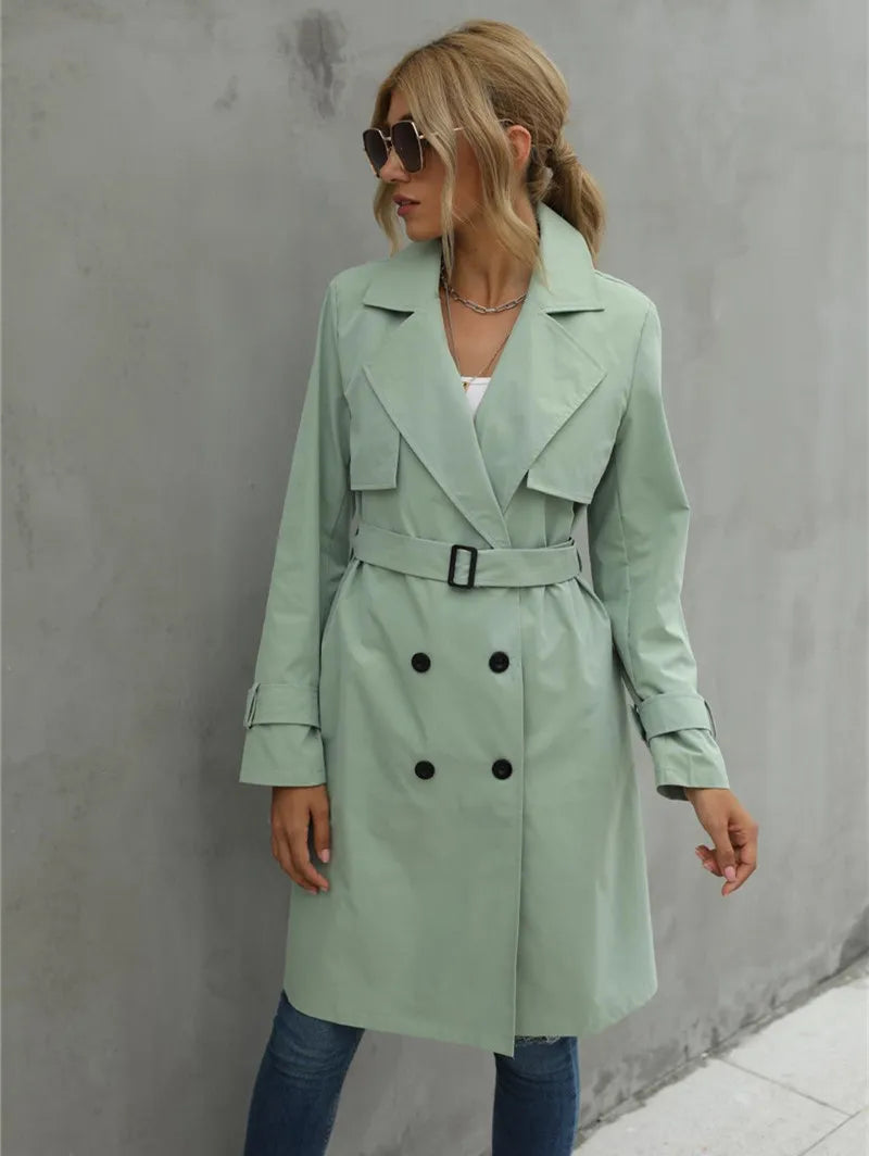 Women's Wide Lapel Trench Coat