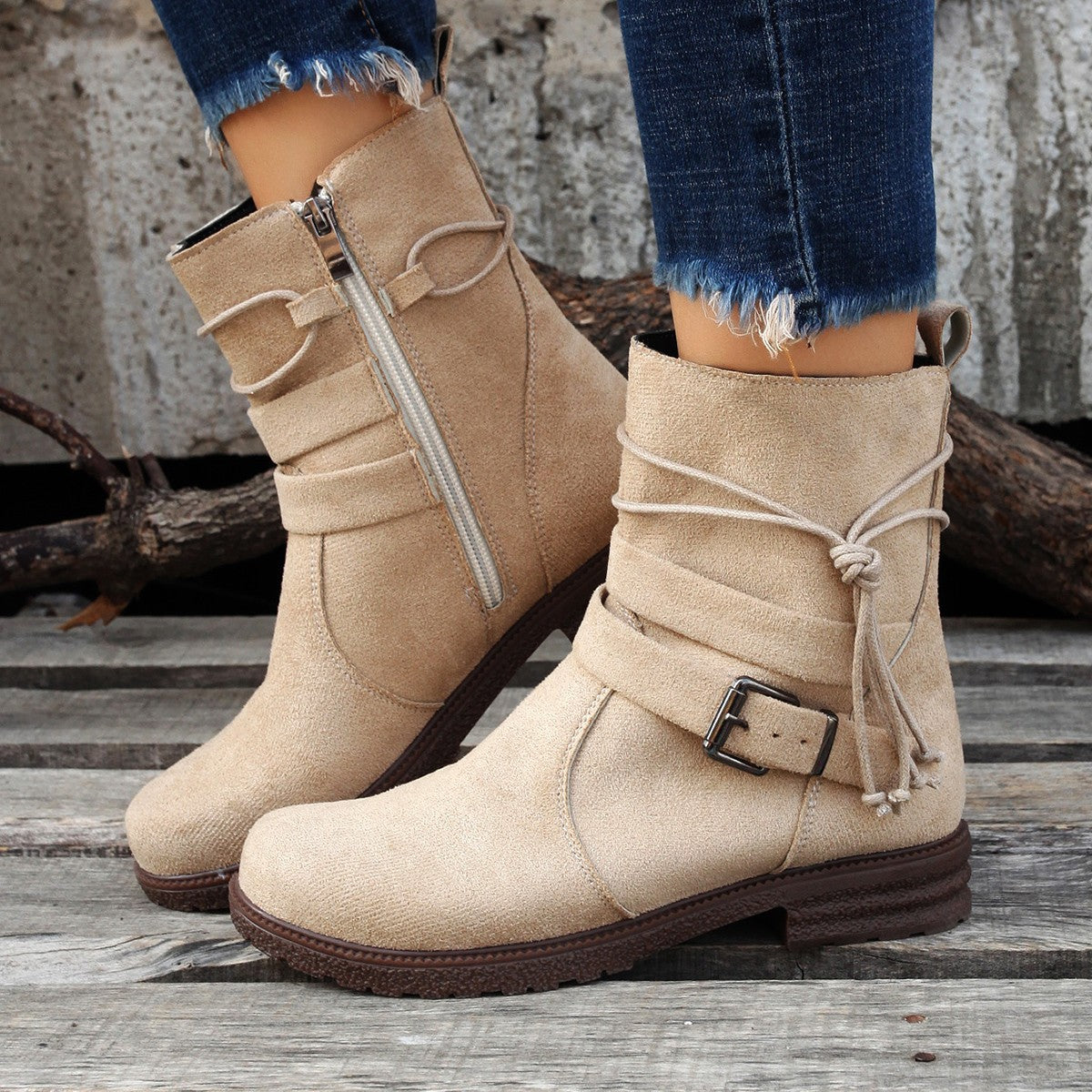 Women's Wrap Strap Ankle Boots