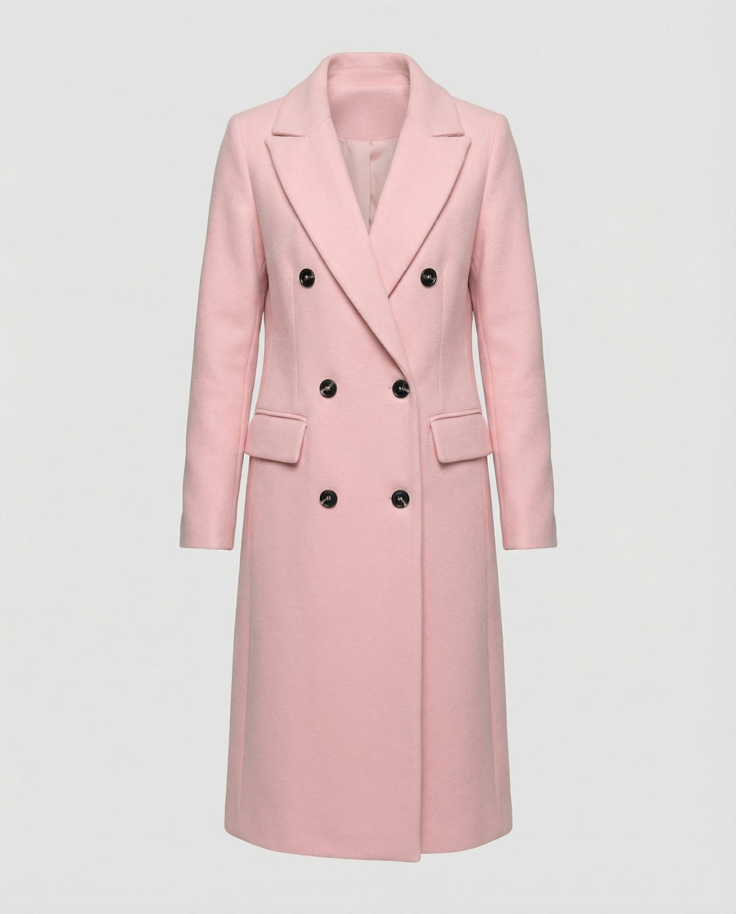 Warm Winter Trench Coat for women, detail view.