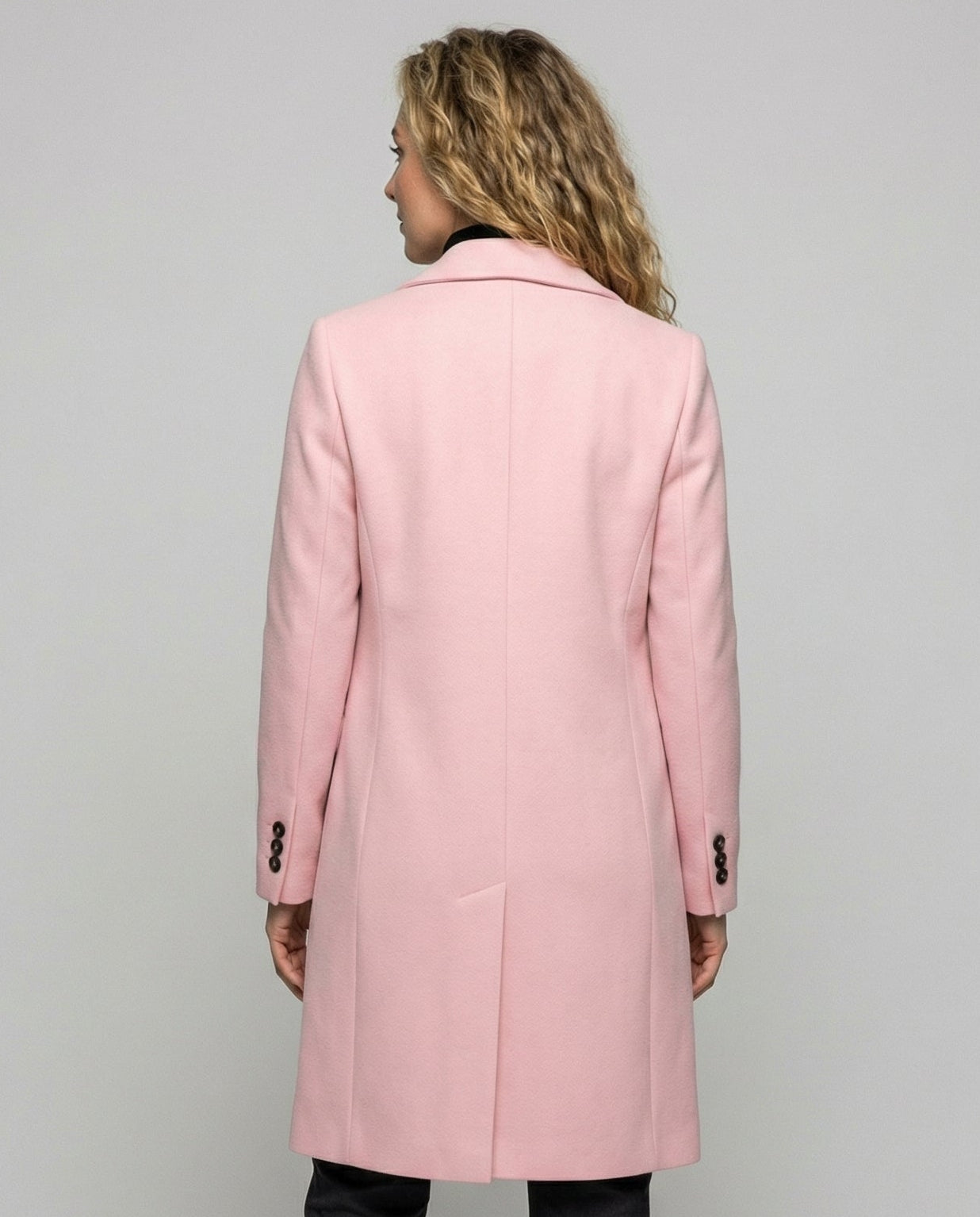 Warm Winter Trench Coat for women, detail view.