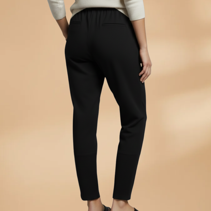Woman wearing casual elastic waist pants