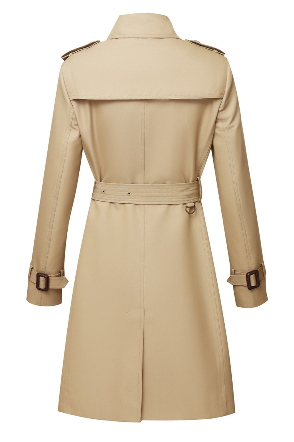 Slim Fit Belted Trench Coat for women, detail view.