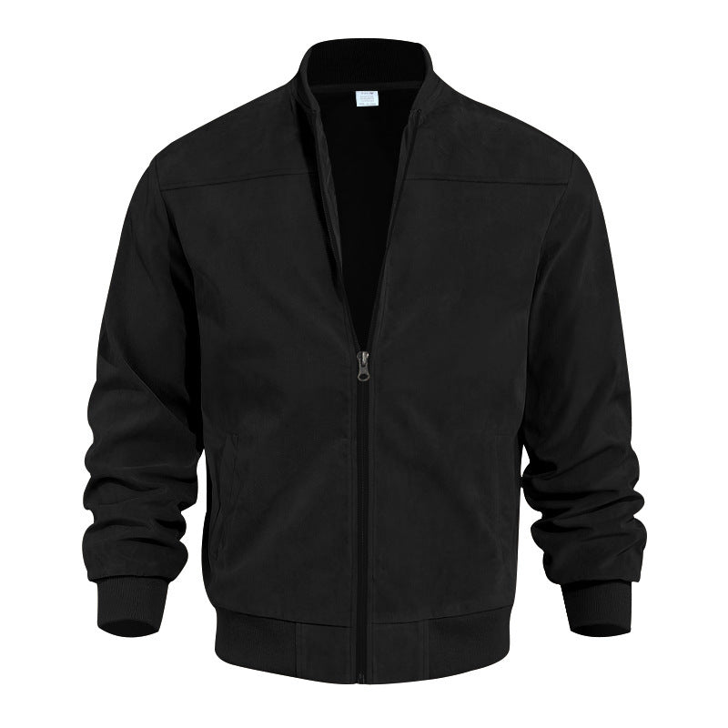 Men's Velour Zip Vest in Black