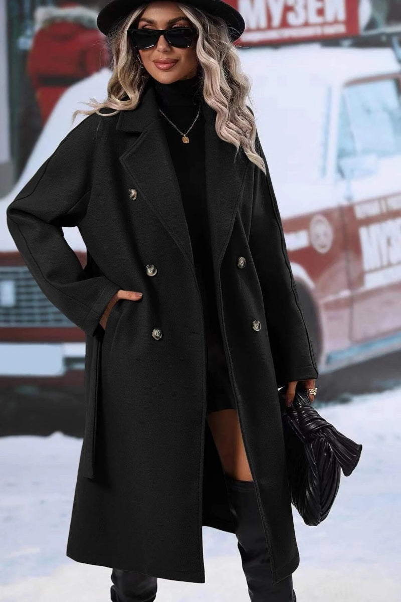 Double Breasted Trench Coat for women, detail view.