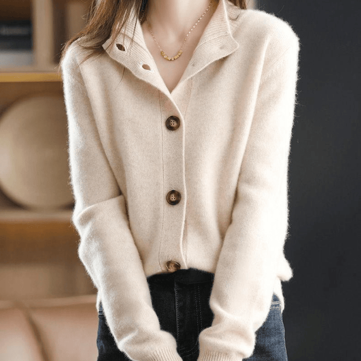 Woman wearing a warm knit sweater vest