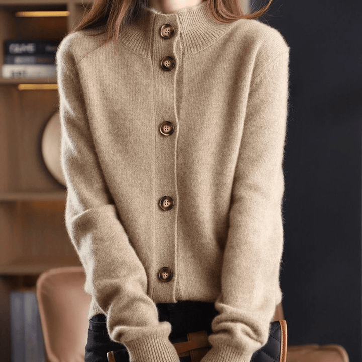 Woman wearing a warm knit sweater vest