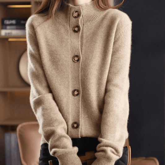 Woman wearing a warm knit sweater vest