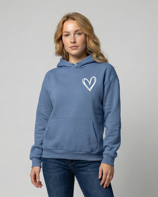 Women's Heart Print Pullover Hoodie