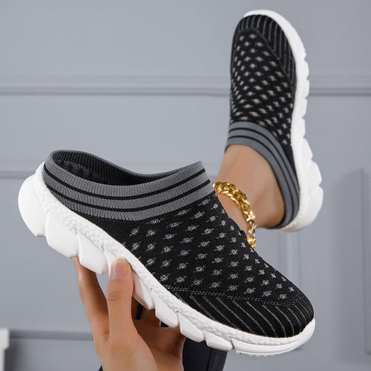 Cozy knit sock slides