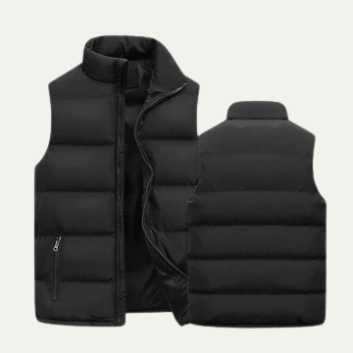Quilted Puffer Vest for men, detail view.