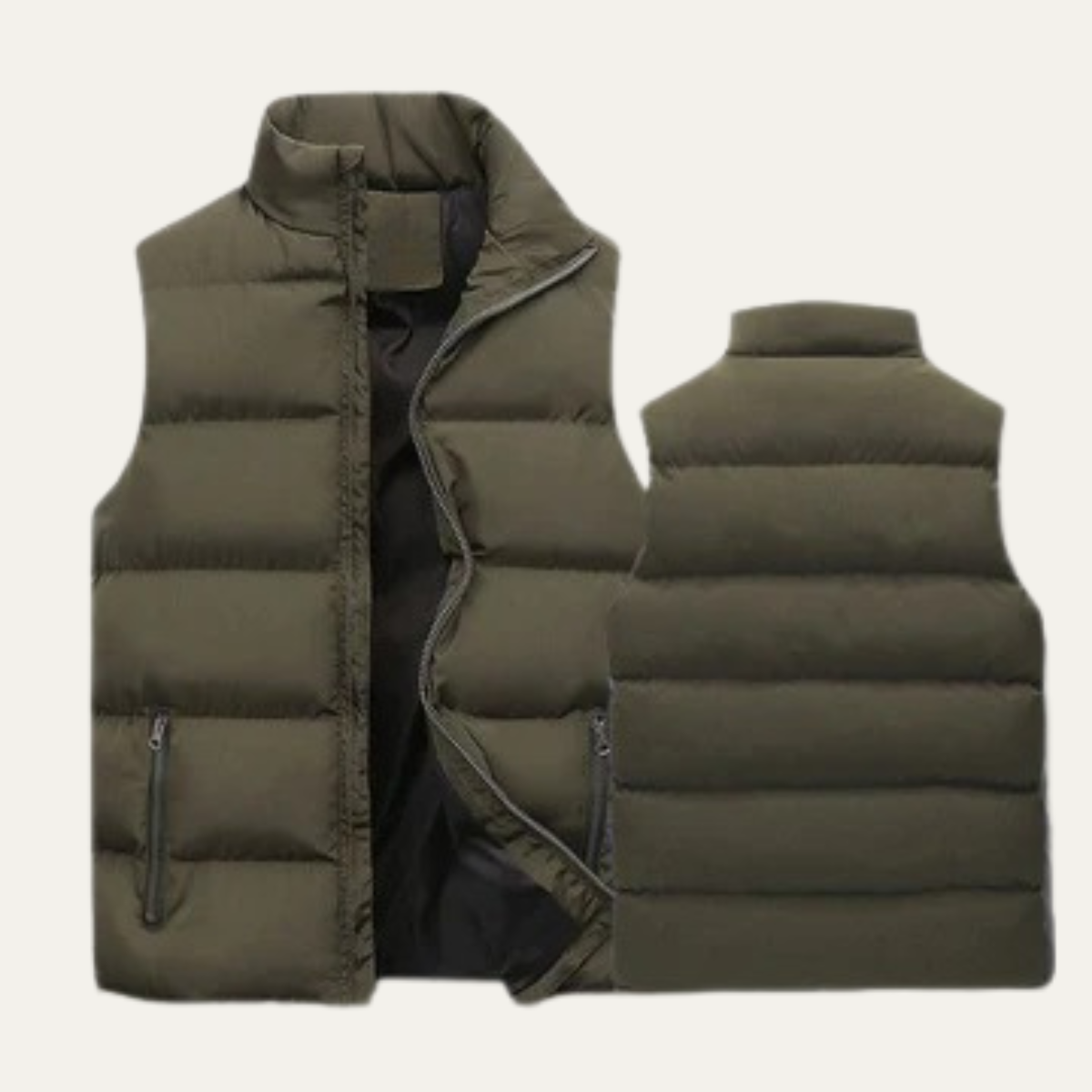 Quilted Puffer Vest for men, detail view.