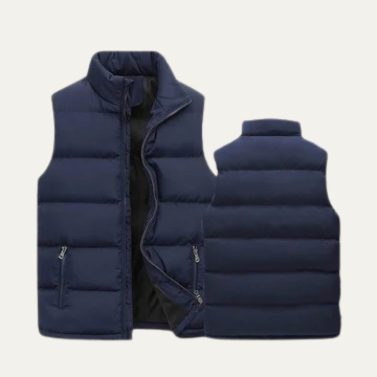 Quilted Puffer Vest for men, detail view.