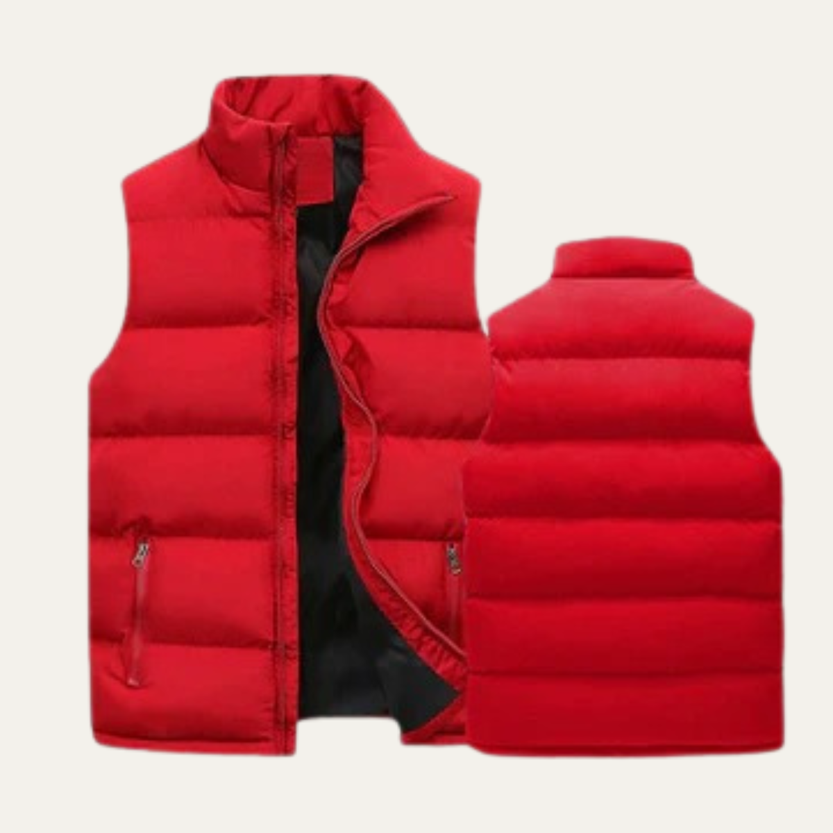 Quilted Puffer Vest for men, detail view.