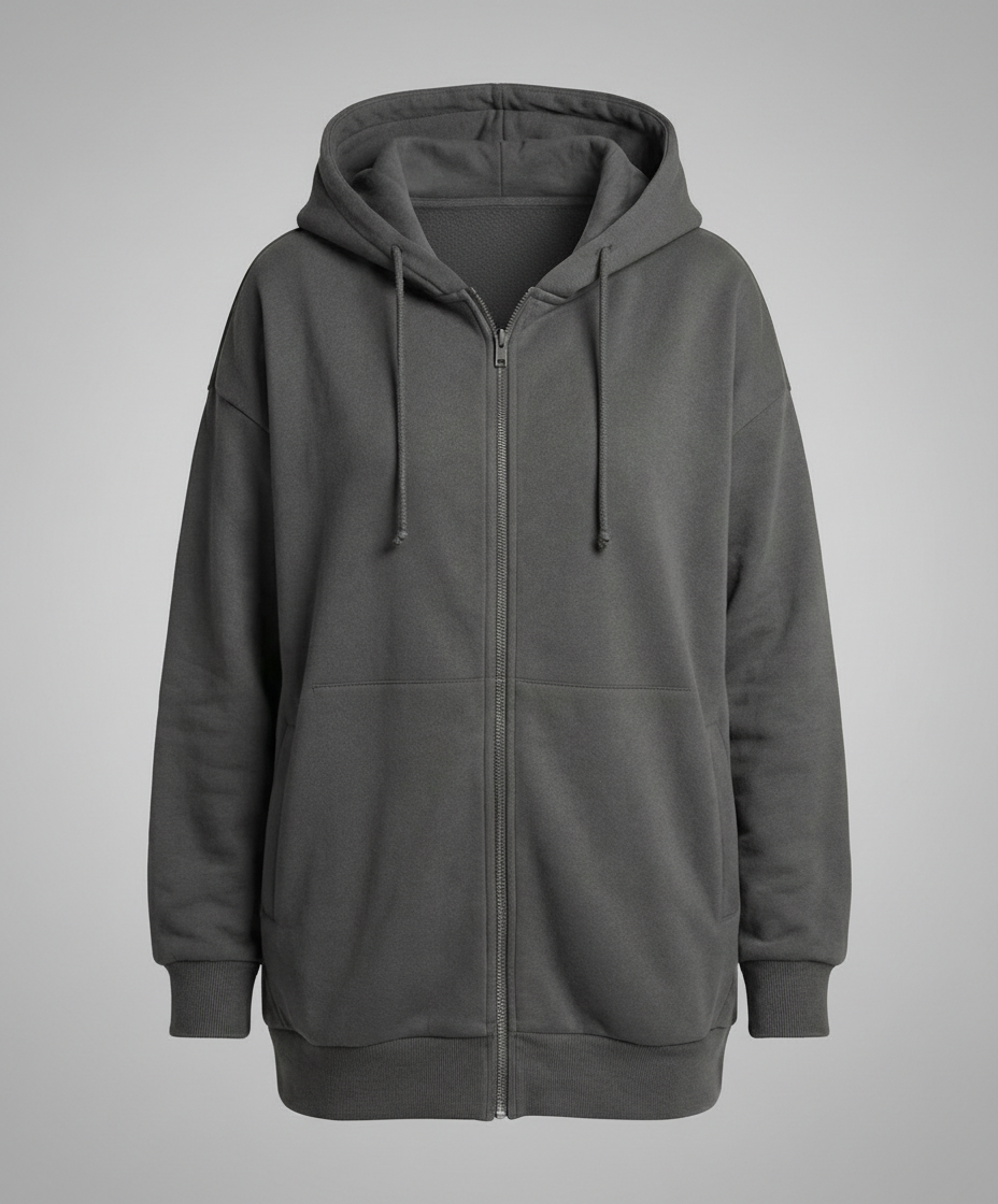 Women's Oversized Fleece Full Zip Hoodie