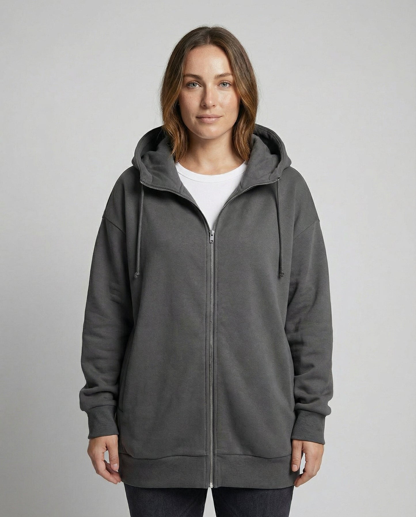 Women's Oversized Fleece Full Zip Hoodie
