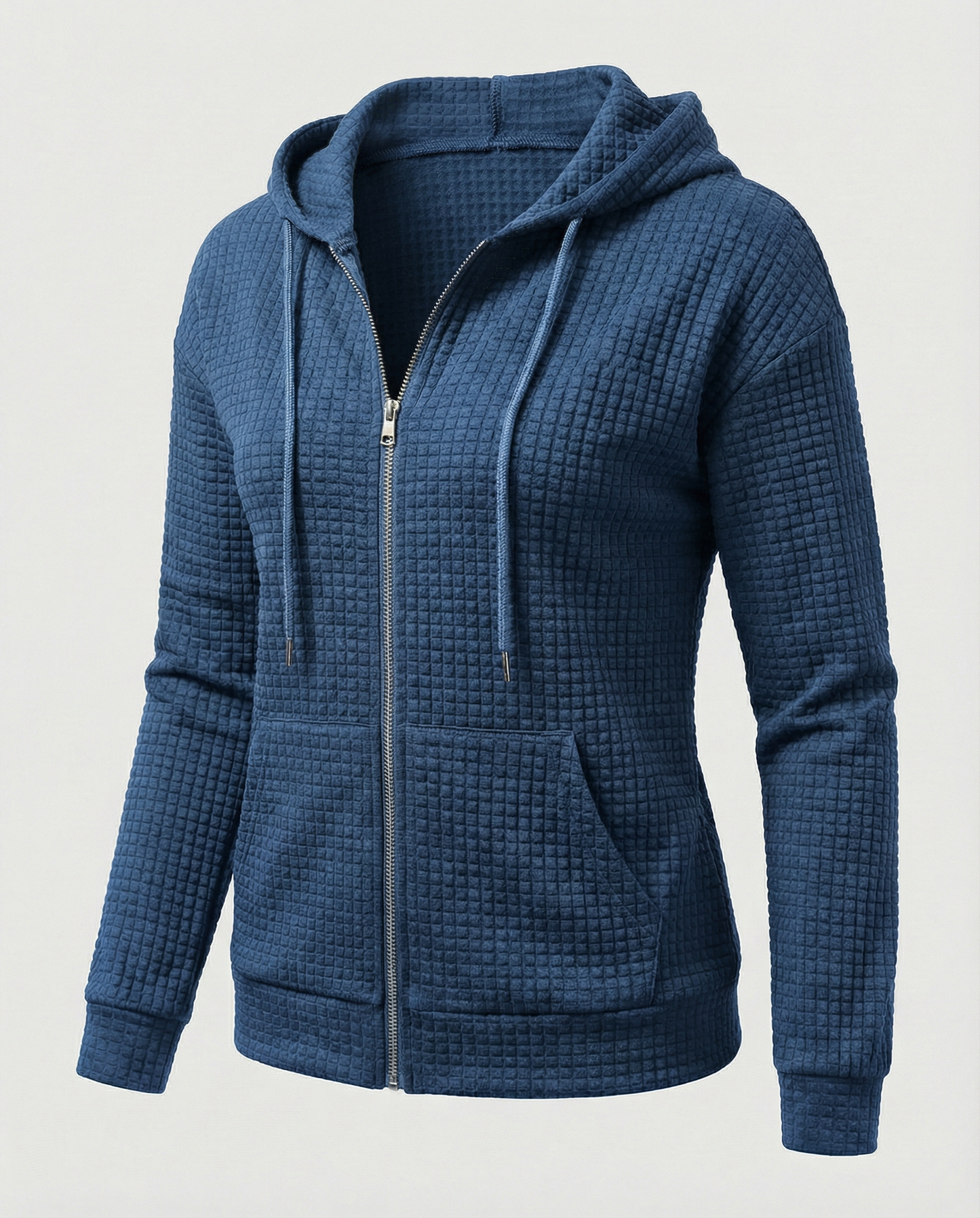 Women's Waffle Knit Zip Up Hoodie