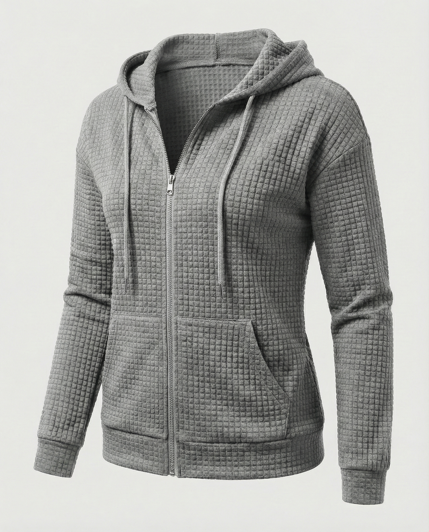 Women's Waffle Knit Zip Up Hoodie