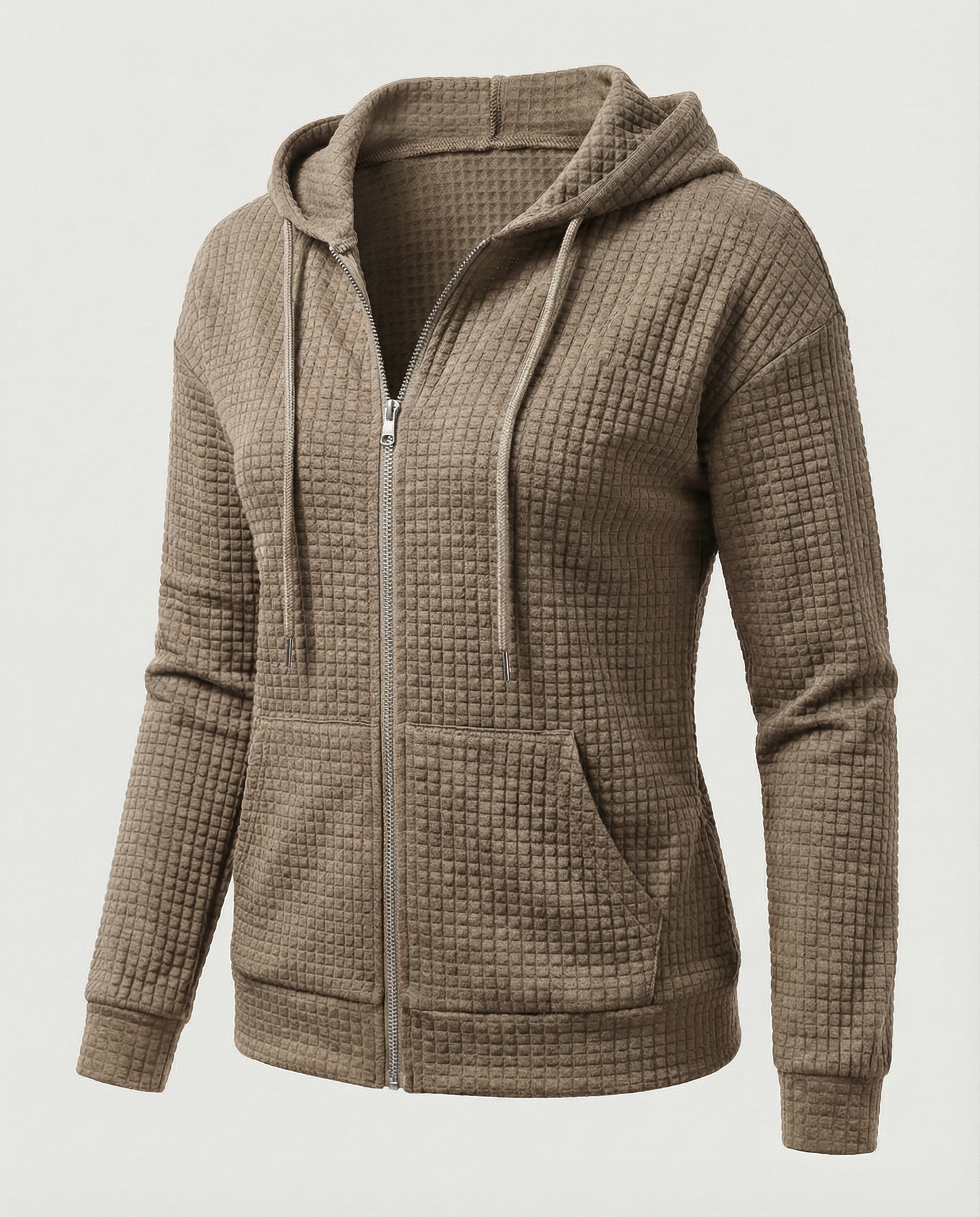 Women's Waffle Knit Zip Up Hoodie
