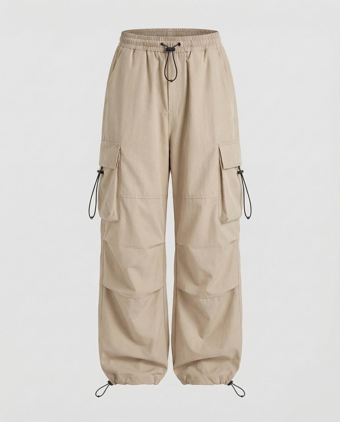Tan utility cargo pants for women.