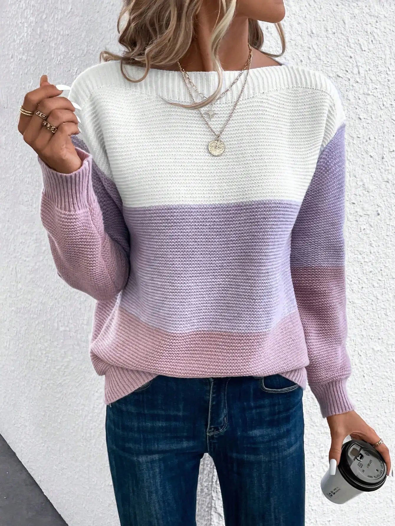 Women's Color Block Knit Sweater