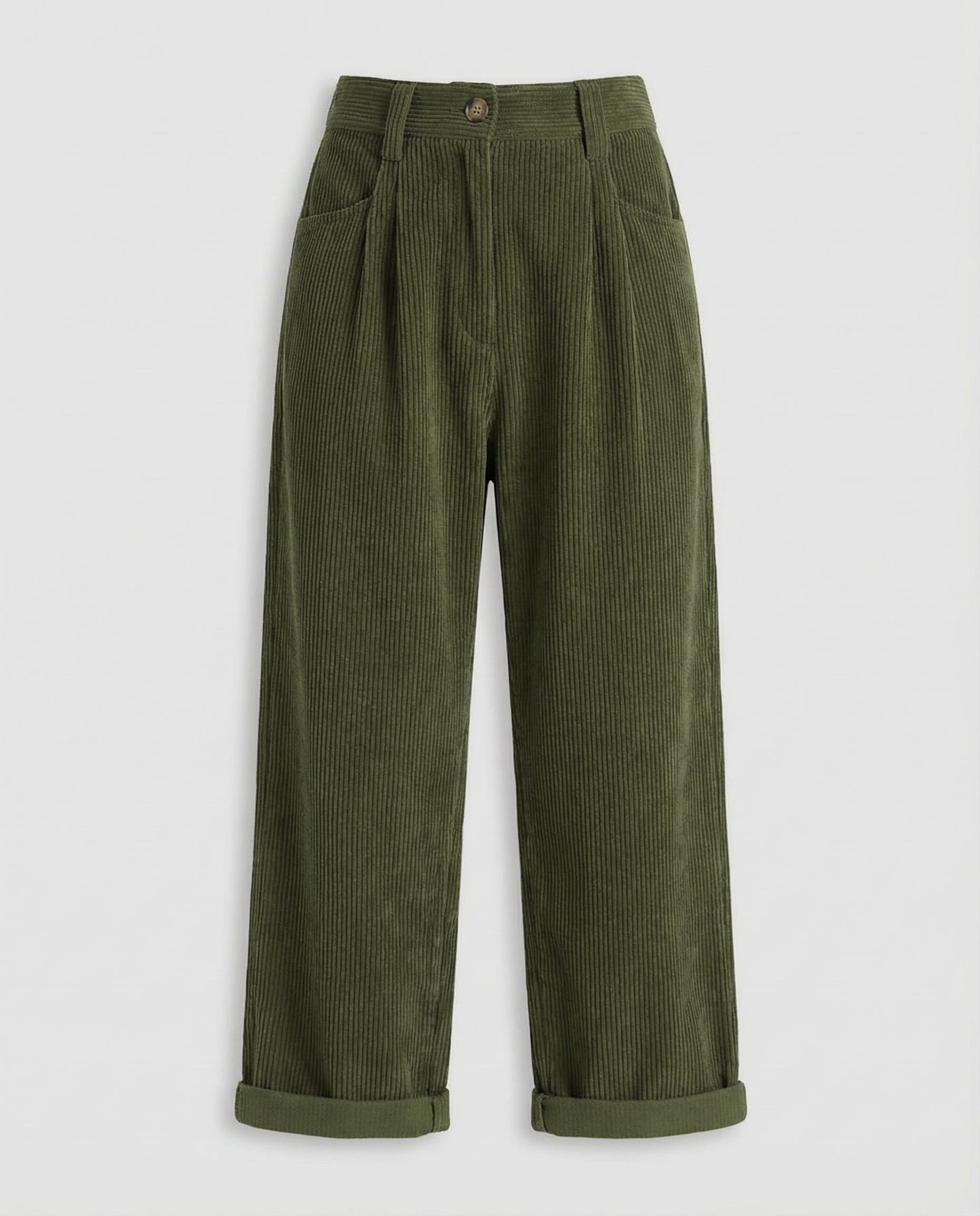 Straight Leg Corduroy Pants for women, detail view.