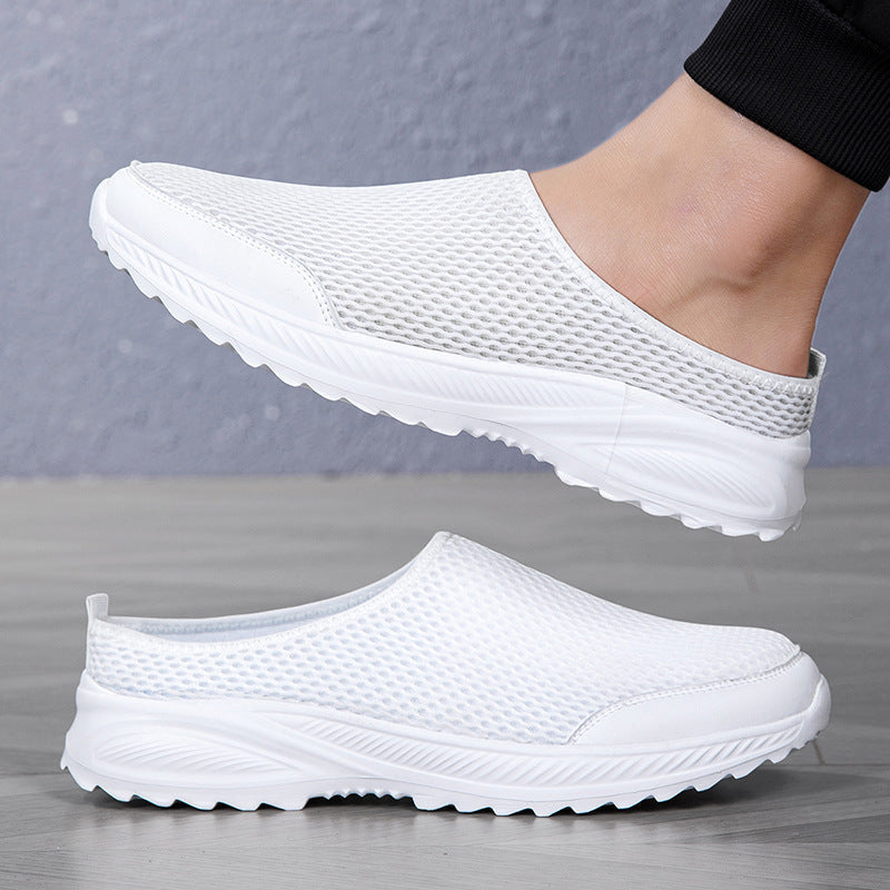 Breathable mesh slip-on slides