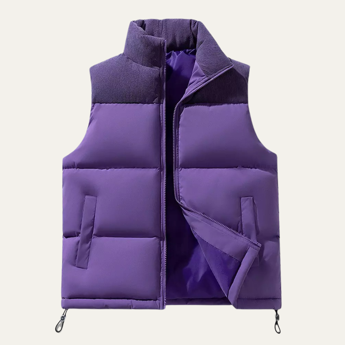 Colorblock Puffer Vest for men, detail view.