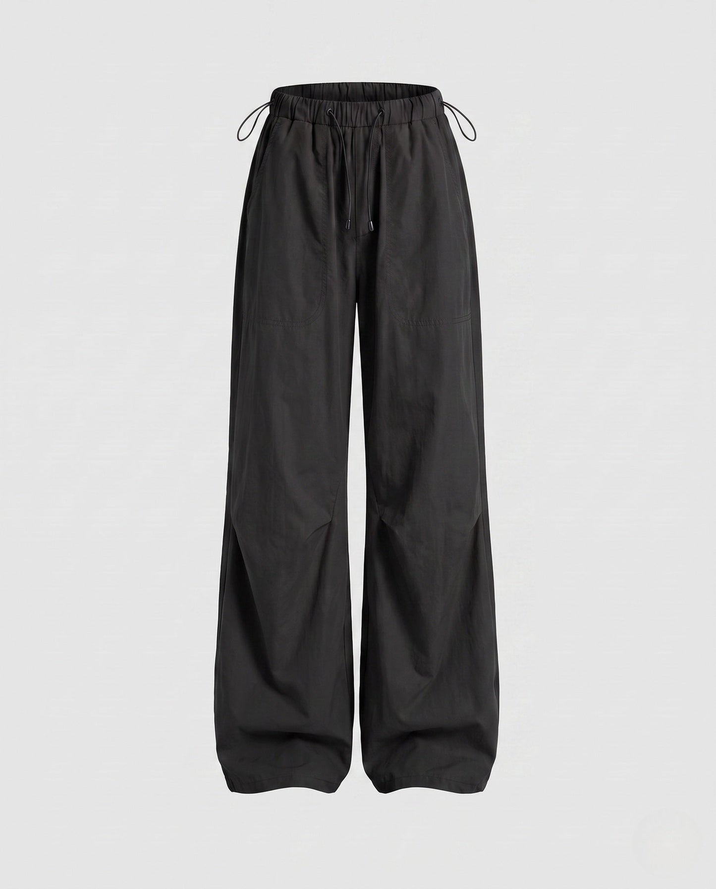 Black wide leg lounge pants for women.