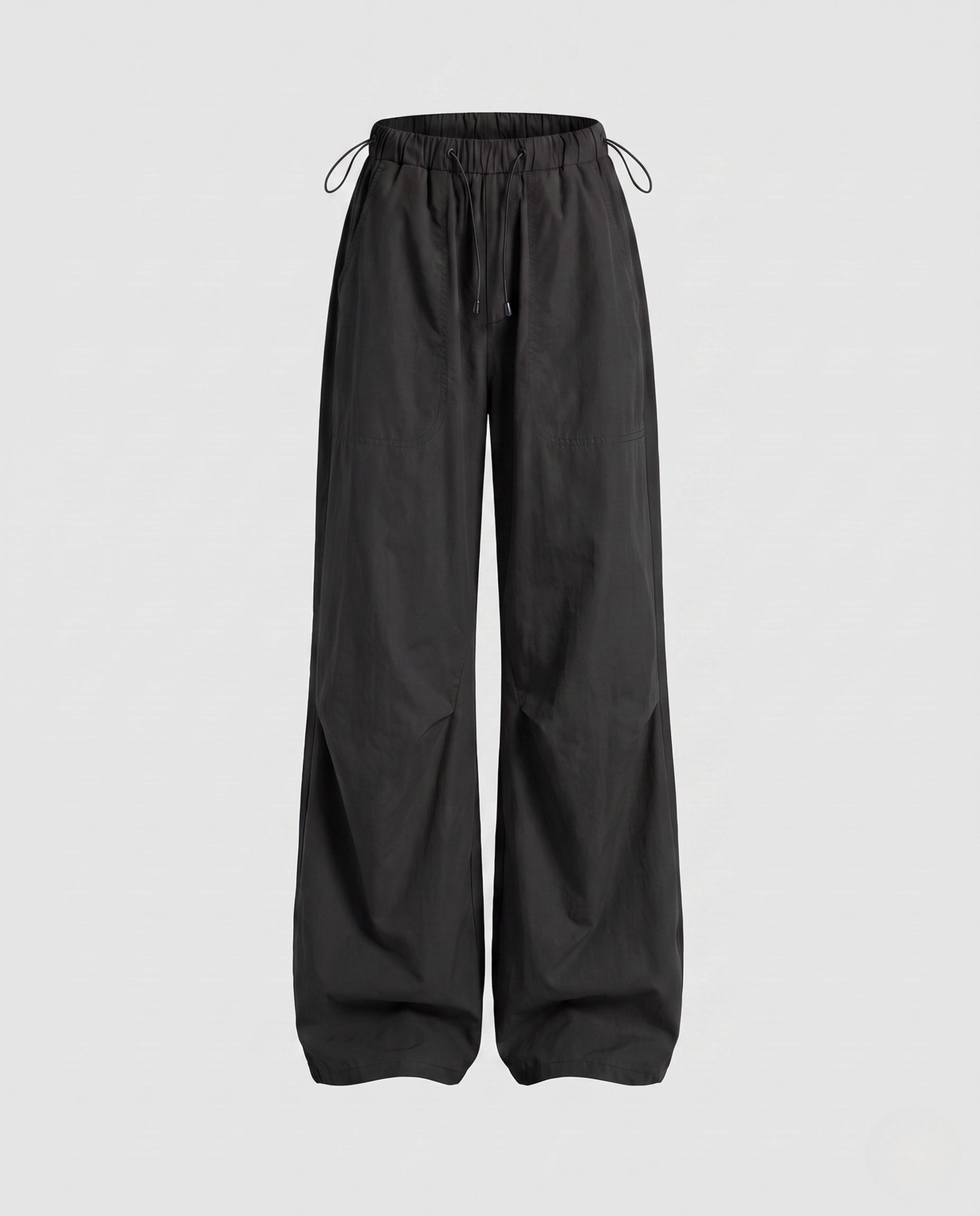 Black wide leg lounge pants for women.