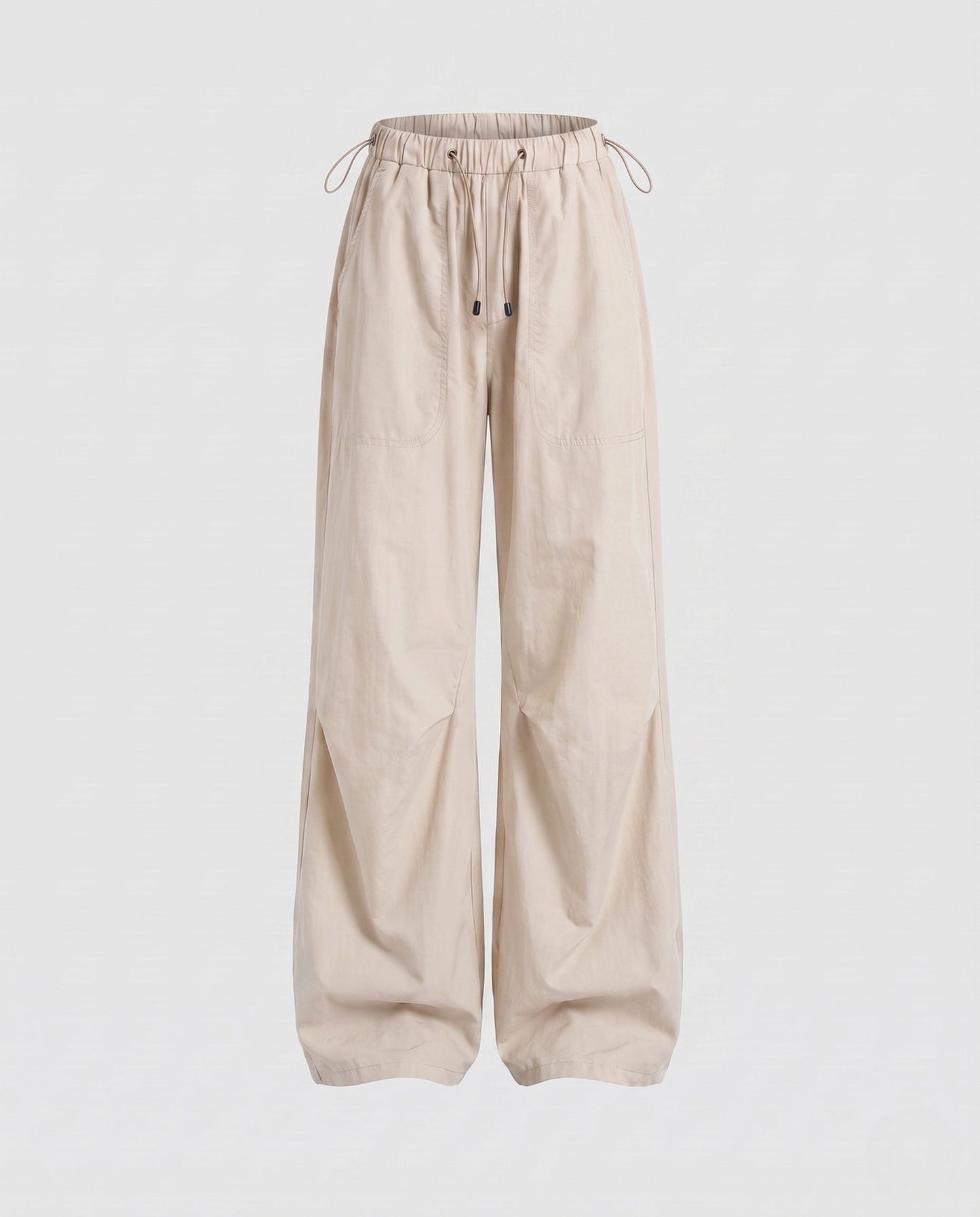 Light Beige wide leg lounge pants for women.