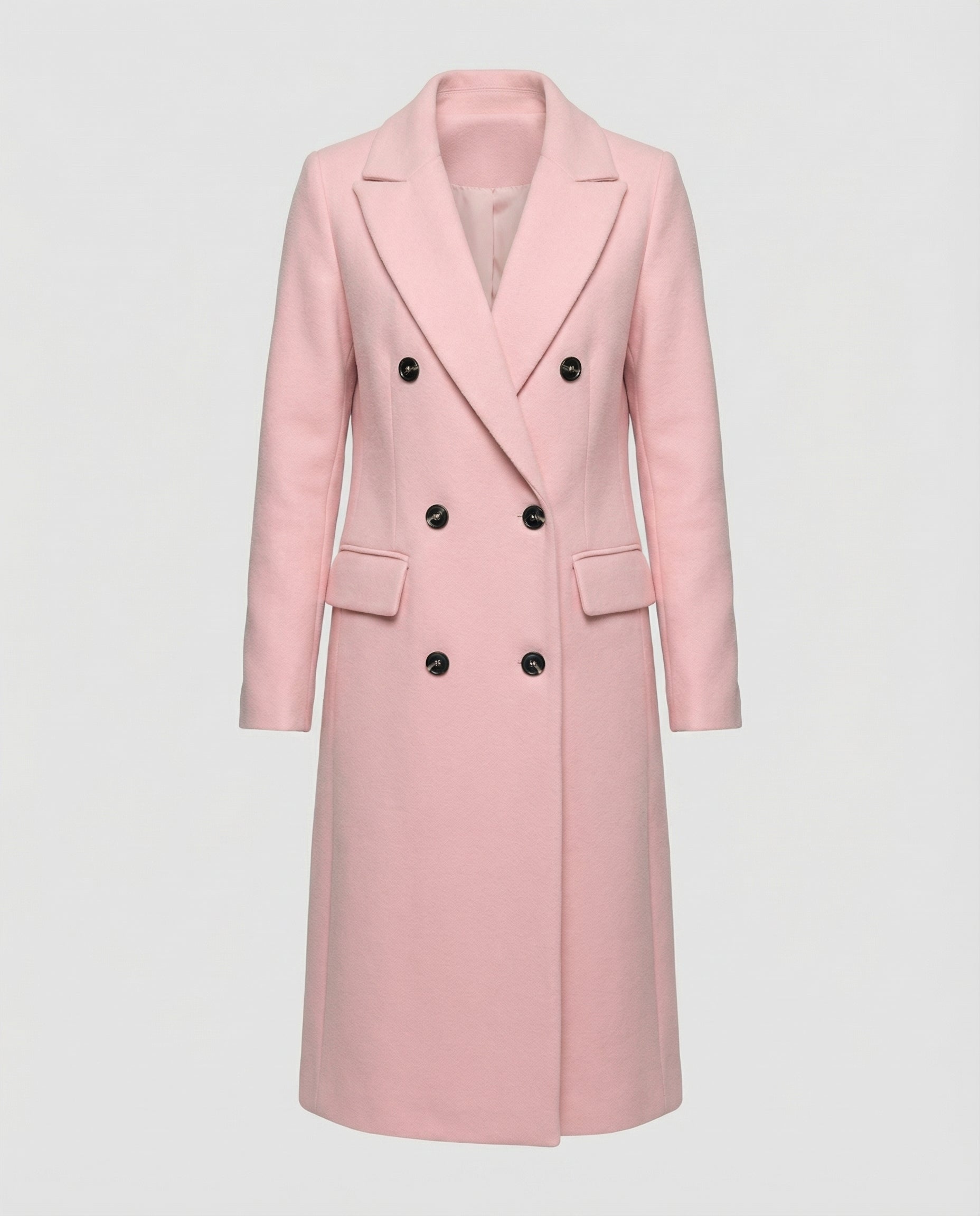 Woman wearing a warm belted trench coat