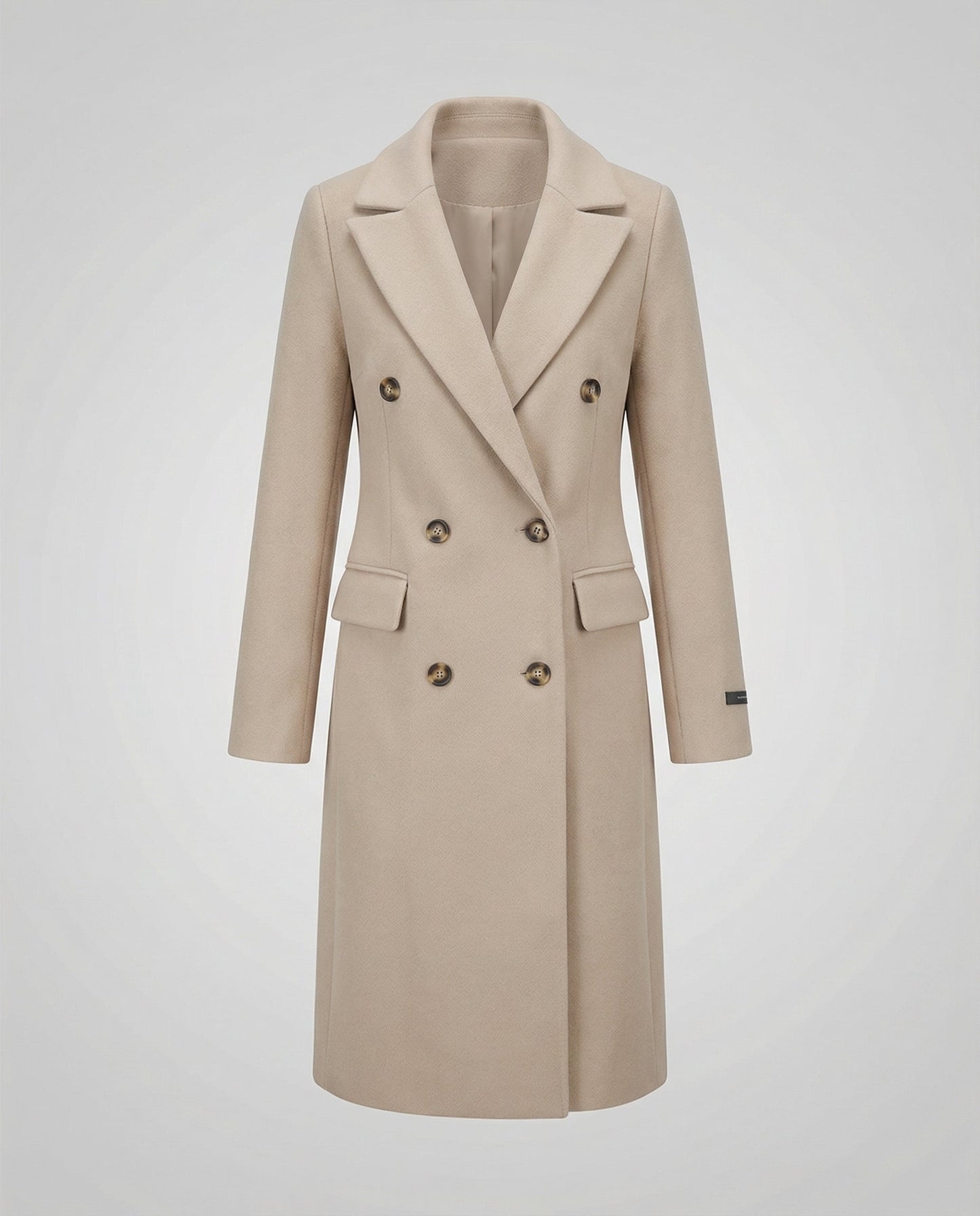 Woman wearing a warm belted trench coat