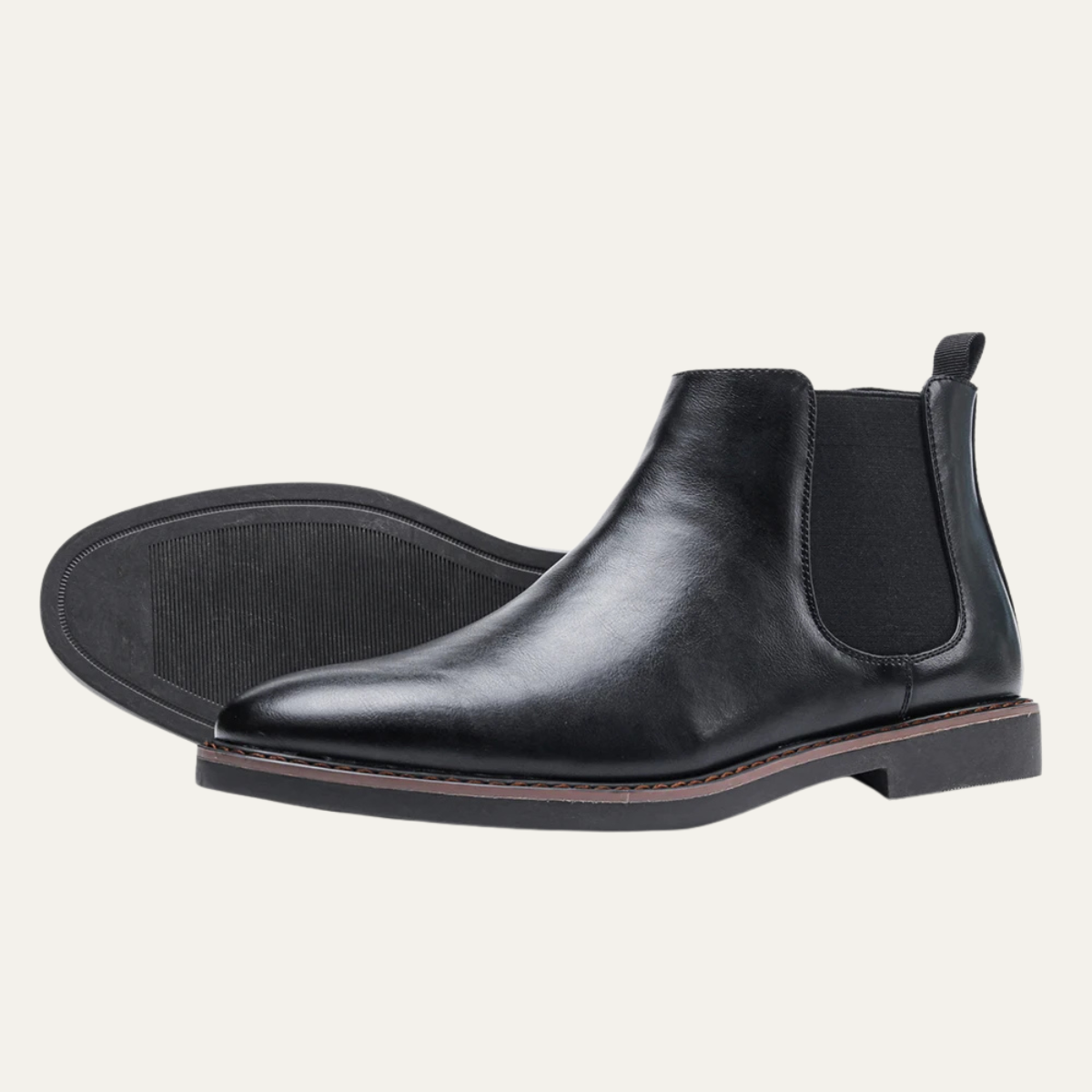 Men's Almond Toe Chelsea Boots in Black