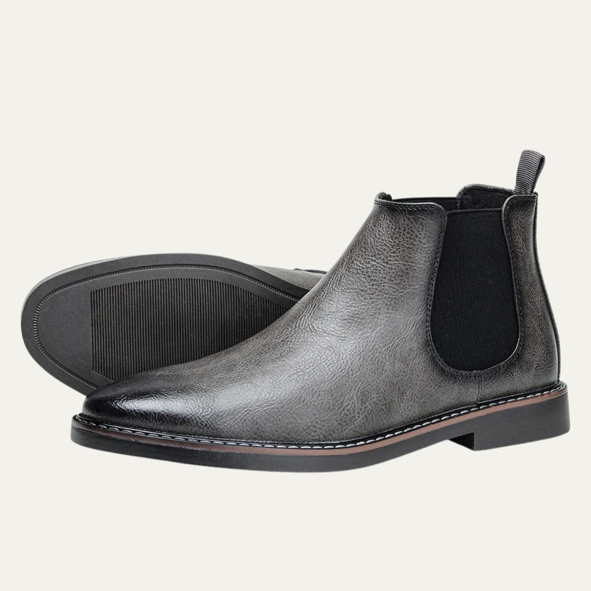 Men's Almond Toe Chelsea Boots in Gray