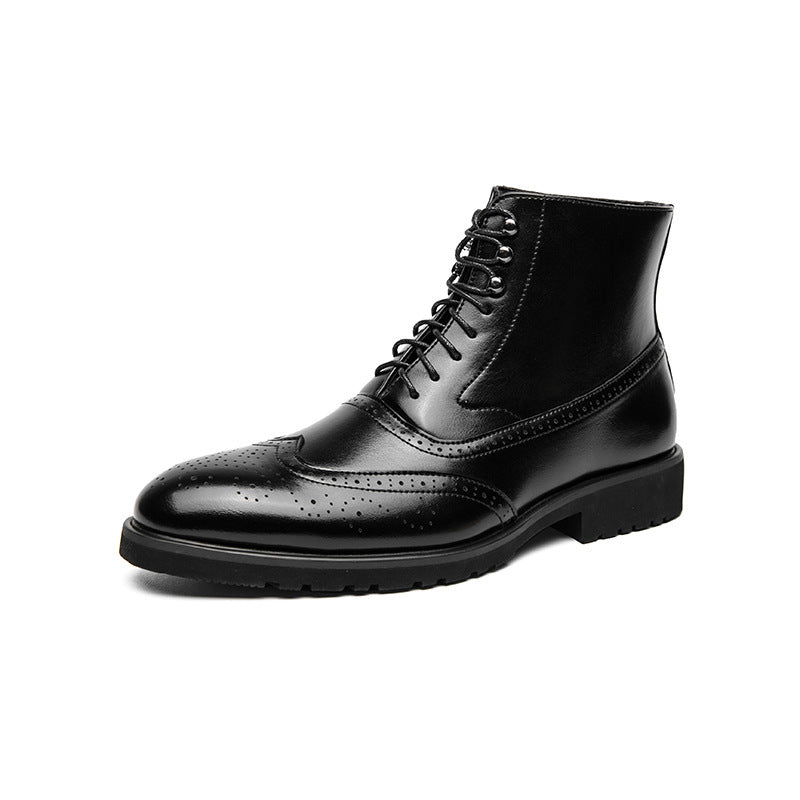 Men's Brogue Ankle Boots in Black