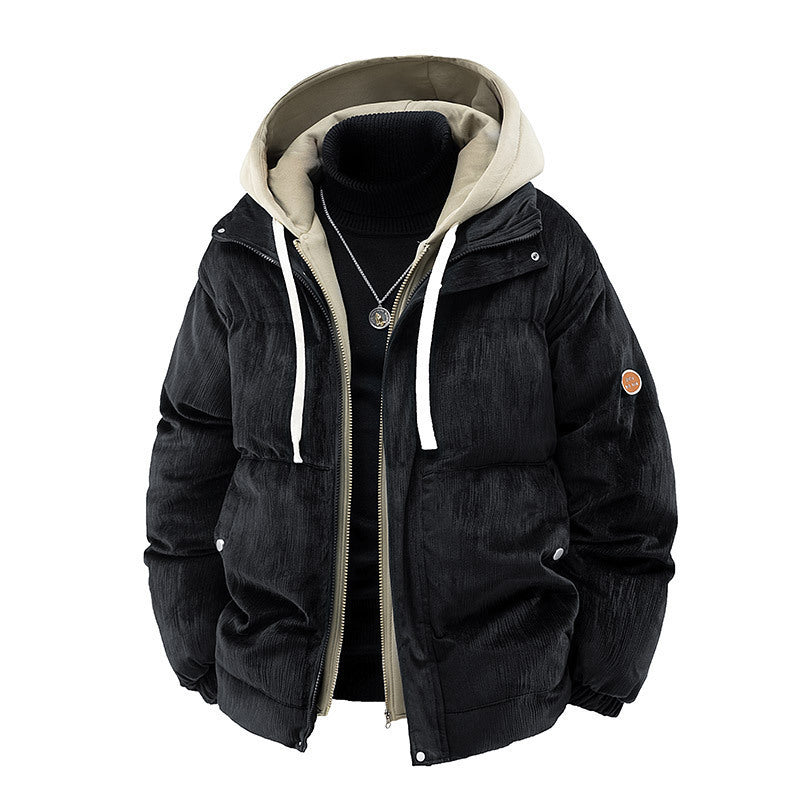 Men's Corduroy Puffer Winter Jacket
